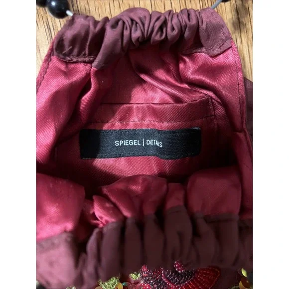 Vintage Y2K Spiegel Details Beaded Floral Fringe Evening Bag - Picture 4 of 12